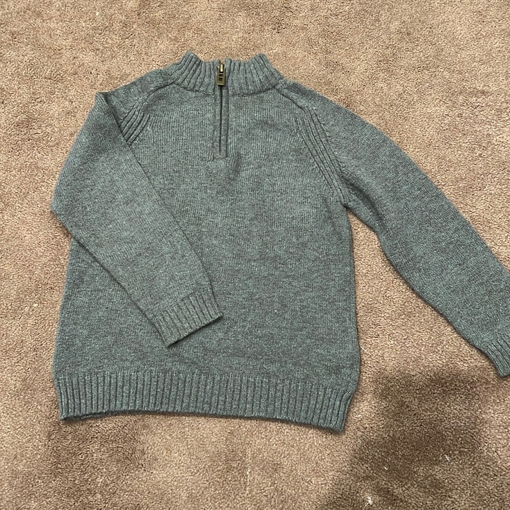 Zara Kids, 3/4 zip up sweater, long Sleeve Gray, SZ 3-4